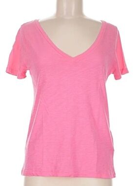 J. Crew Pink V-Neck Short Sleeve Tee